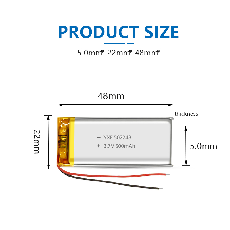 3.7 V Li-ion Battery 502248-500mah